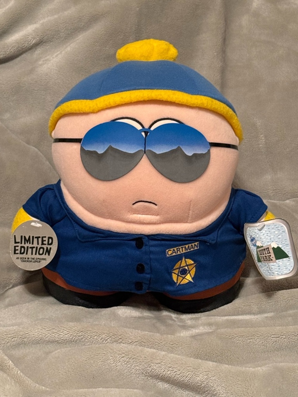 RARE 10” 1998 South Park Cop Cartman Plush Doll Limited Edition VTG